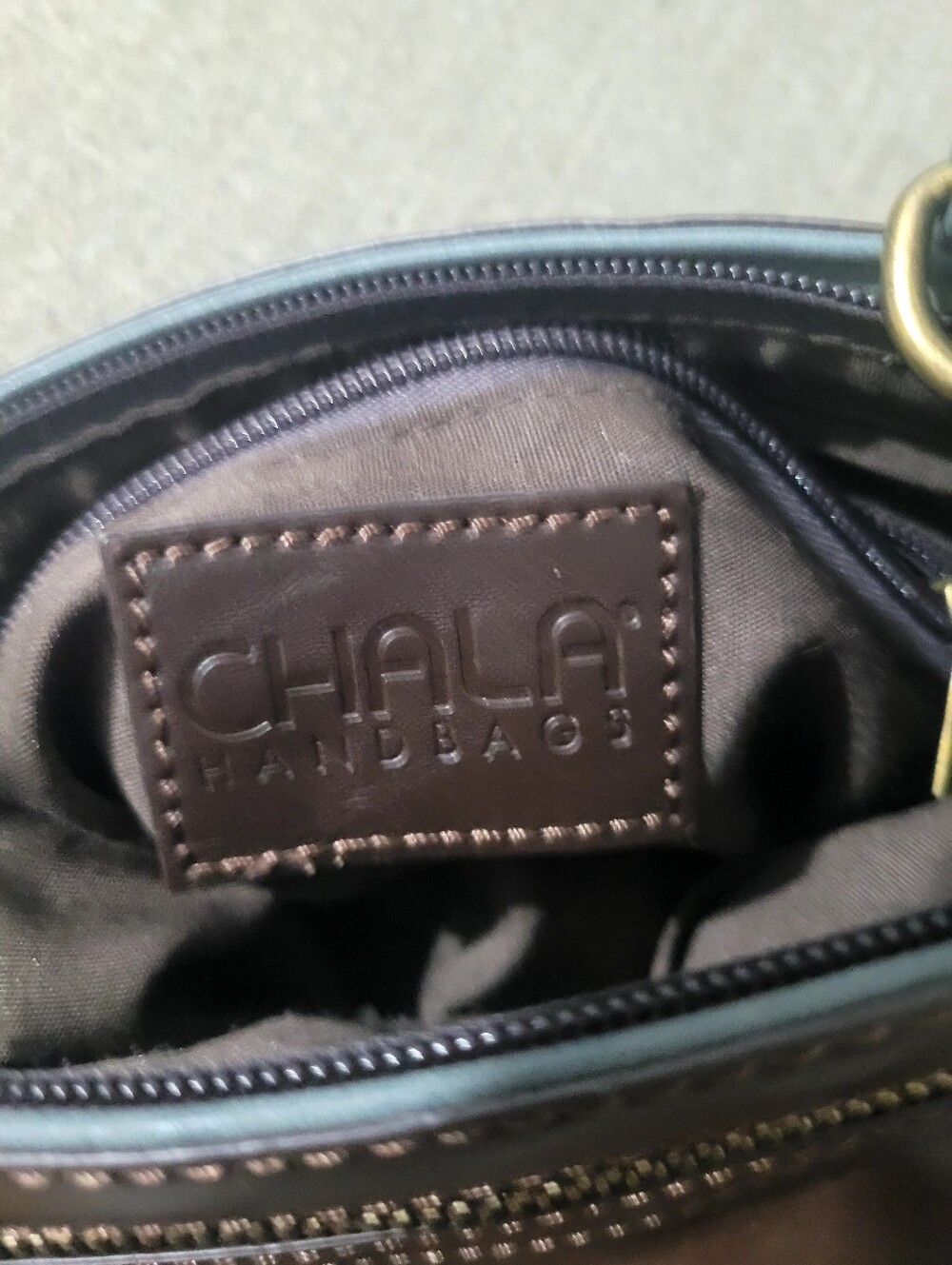 Chala Brown PU Logo Patch Crossbody 10x11 - Picture 2 of 13